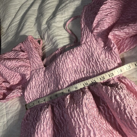 Sister Jane Dream Cassie Puff Sleeve Barbiecore Mini Dress M - Picture 10 of 11